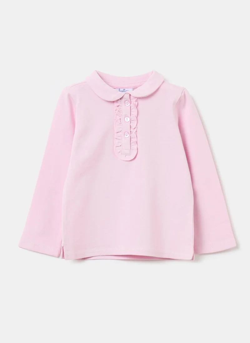 او في اس Piquet Polo Shirt With Frills