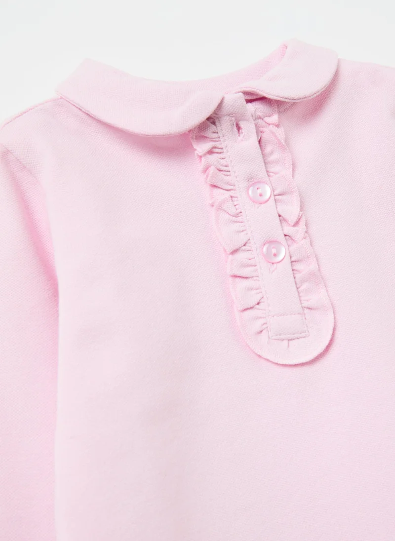 Ovs Piquet Polo Shirt With Frills