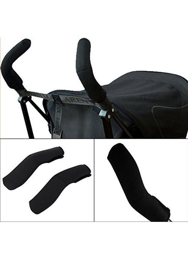GLOGLOW 2Pcs/Pair Baby Stroller Armrest Cover Removable Zipper Crossbar Elastic Dustproof Protector Sleeve For Pushchair Pram Black - Image 5