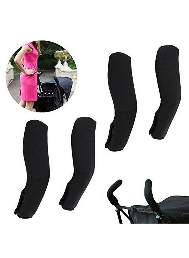 GLOGLOW 2Pcs/Pair Baby Stroller Armrest Cover Removable Zipper Crossbar Elastic Dustproof Protector Sleeve For Pushchair Pram Black - Image 4