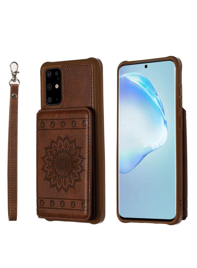 S-TOP Case For Galaxy S20+ Sun Flower Pattern Embossed Horizontal Drop-proof Mobile Phone Case with Card Slots & Wallet & Photo Holder & Stand Function - Image 1