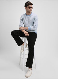 Dennis Lingo Bootcut Black Men's Cotton Stretch Jeans with Button & Zip Closure  - Image 1