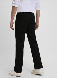 Dennis Lingo Bootcut Black Men's Cotton Stretch Jeans with Button & Zip Closure  - Image 5