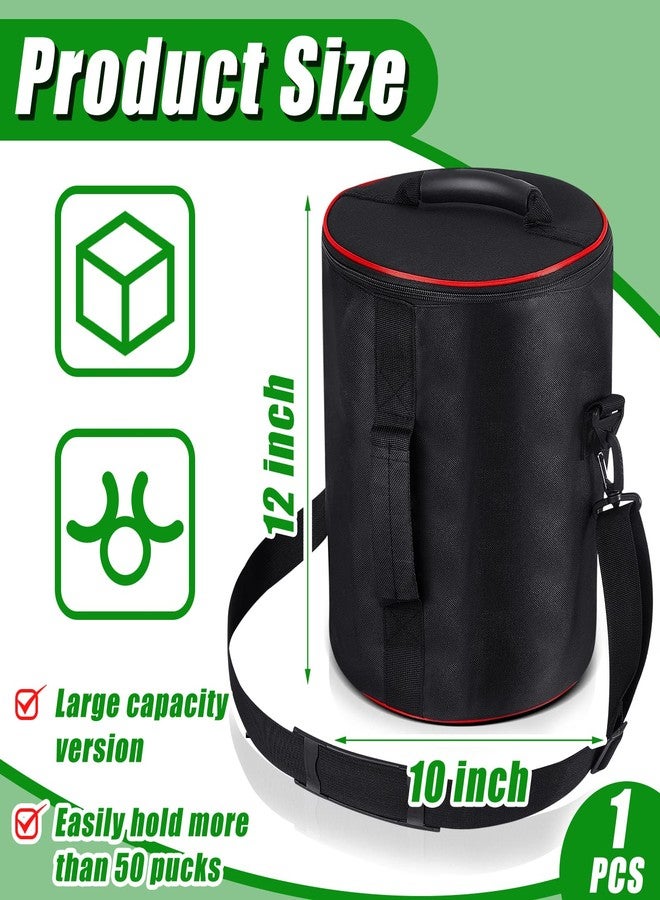 Dunzy Waterproof Hockey Puck Bag Equipment Carrying Bag for Hockey Pucks and Balls Large Capacity bag Carrier for Holding up to 50, Black(1 Pcs) - Image 2