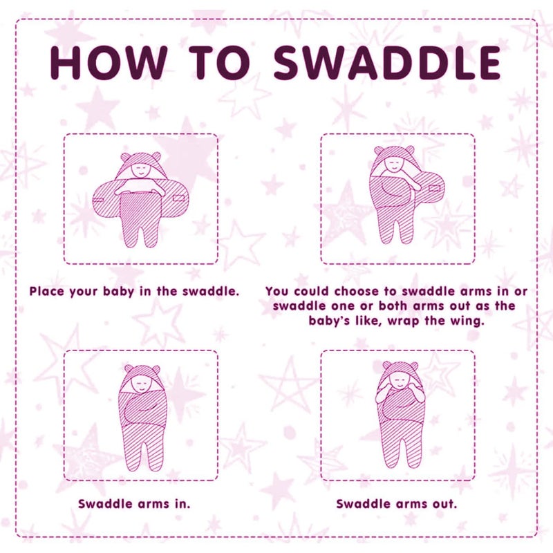 EKAN Swaddle Baby Blankets for New Born and Infants (0-12 Months) Sleeping Hooded Baby Wrapper for Gifting Purpose (Pack of 1) (Light Pink) - Image 5