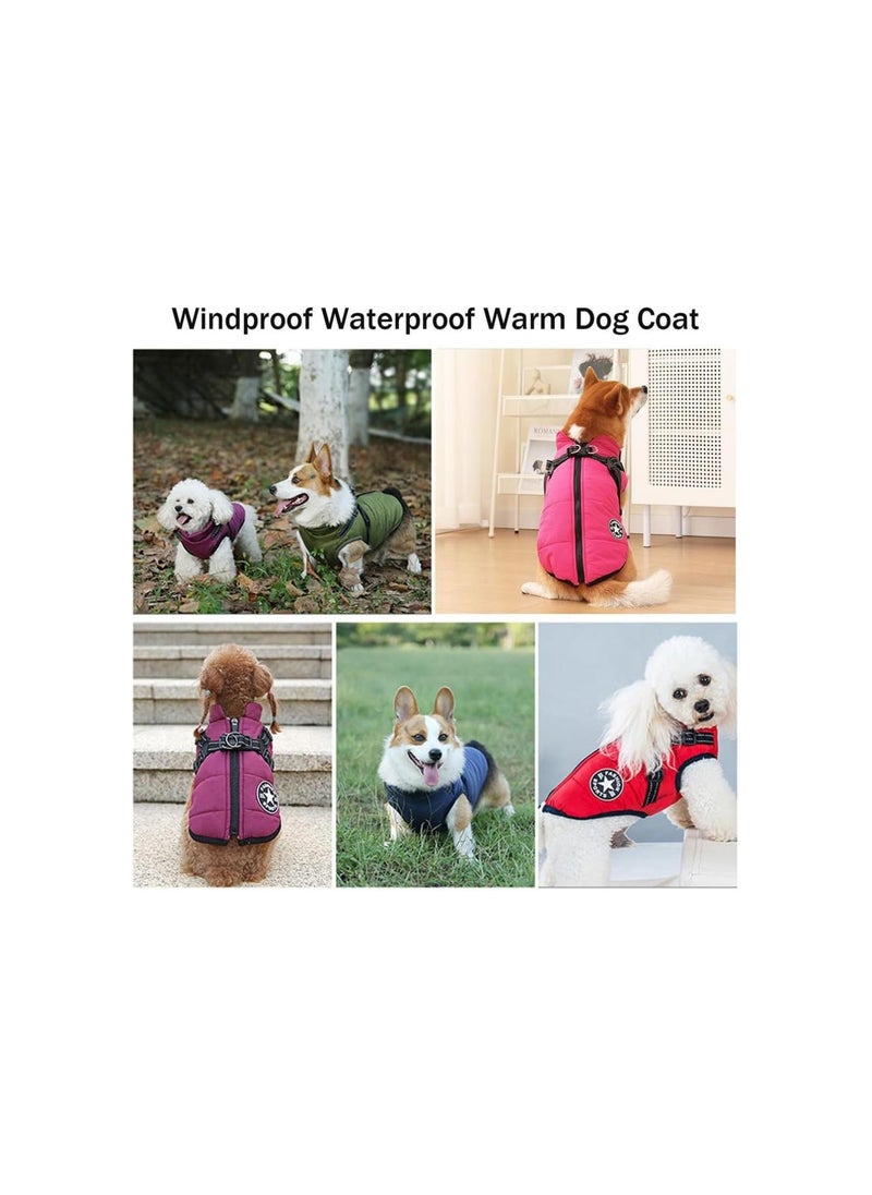 Generic - Pawbibi Sport - Waterproof Winter with Built-in Harness, Pawbibi Dog Jacket with Harness, Dog Coat with Harness Built in, Dog Coats for Large Dogs Winter Waterproof (Dark Red, Large) - Image 1