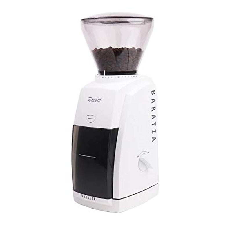 BARATZA Encore 230V Coffee Grinder - Electric Coffee Bean Burr Grinder with 40 Grind Settings, White