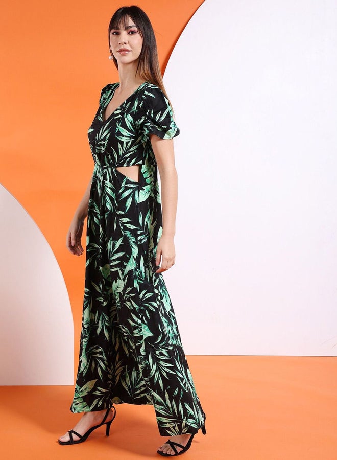 Freehand Women Black Tropical Print Maxi Dress - Image 3