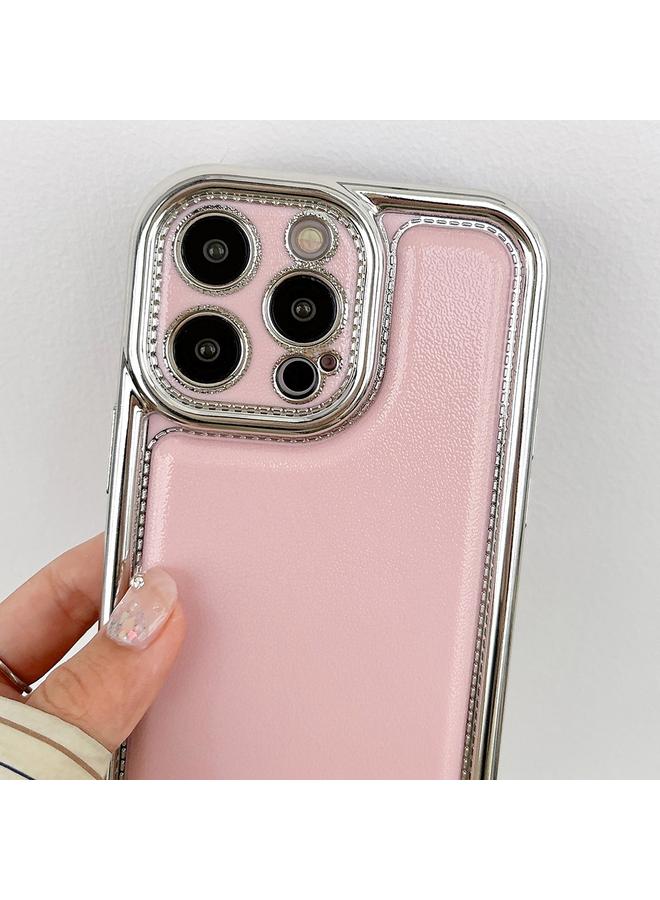 اس-توب جراب لهاتف iPhone 14 مصنوع من الجلد المصقول المقاوم للصدمات مع حافة مطلية بالكهرباء - Image 3