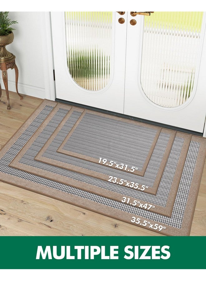 LUMI Ultra Thin Inside Door Mat for Entry, Absorbent, Dirt Trapper, Low Profile, Non Slip Mats with Rubber Backing, Ideal for Indoor, High Traffic, Garage, Entrance, 24''x36'', Beige - Image 2