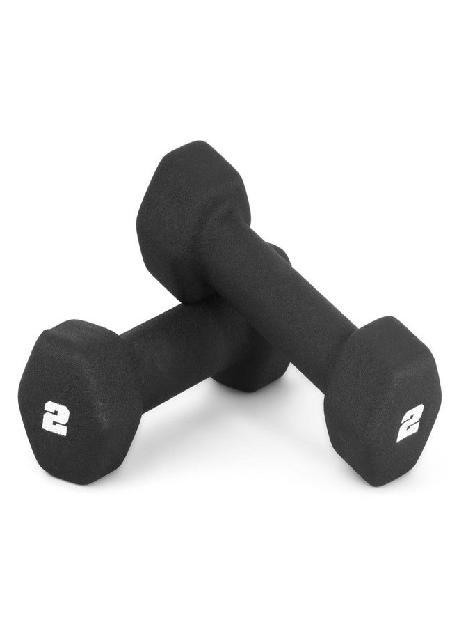 CAP Barbell Neoprene Dumbbell Weights, 2 lb Pair, Black - Image 1