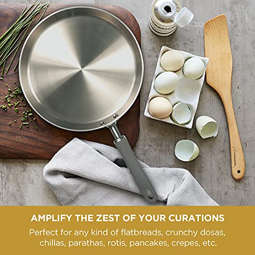 Meyer Trivantage Nickel Free Stainless Steel Triply Cookware Flat Tawa with Induction Base, 28cm - Image 2
