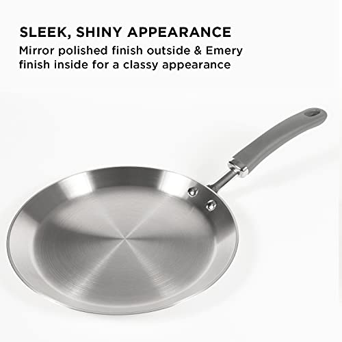 Meyer Trivantage Nickel Free Stainless Steel Triply Cookware Flat Tawa with Induction Base, 28cm - Image 5