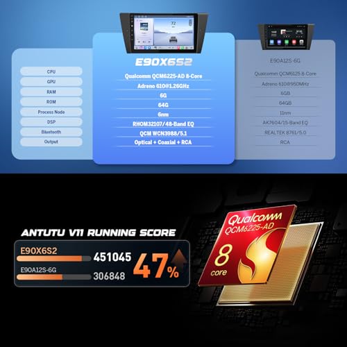 Eonon 6+64GB Car Stereo for BMW 3 Series 2005-2011(E90/E91/E92/E93), Android 13 Wireless CarPlay & Android Auto, 9 Inch Head Unit, HDMI/SWC/4G LTE/Bluetooth/WiFi - (E90X6S Upgrade) - Image 5