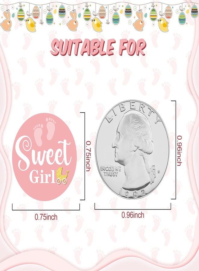 Clabby 504 Pieces Boy Girl Baby Shower Favors Stickers Mini Kisses Candy Stickers Chocolate Drop Labels Wrappers Little Cutie Baby Shower Decoration for Sprinkle Birthday Party(Pink Girl Style) - Image 3