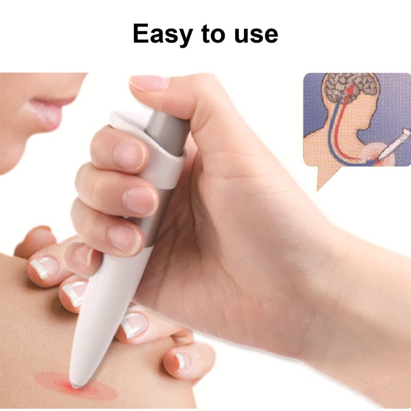Muscle Massager: White ABS Compact Design - 5 Adjustable Intensity Levels, Needle-Free Electric Acupressure, Smart Acupoint Detection for Muscle Pain Relief, Physical Therapy, Home Office Travel Use - Image 3