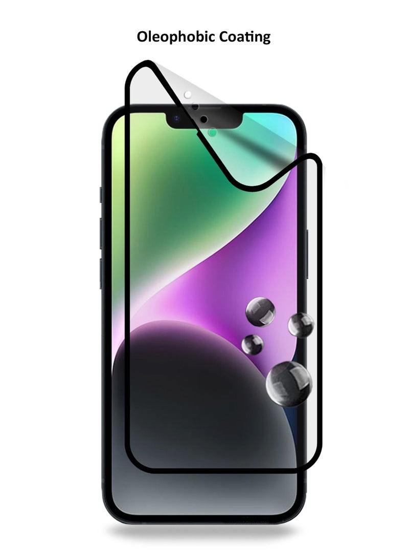 Wtech 9D Nano Ceramic Anti Fingerprint Full Coverage Full Glue Matte Screen Protector For Apple Iphone 14 Plus Clear and Black - Image 4