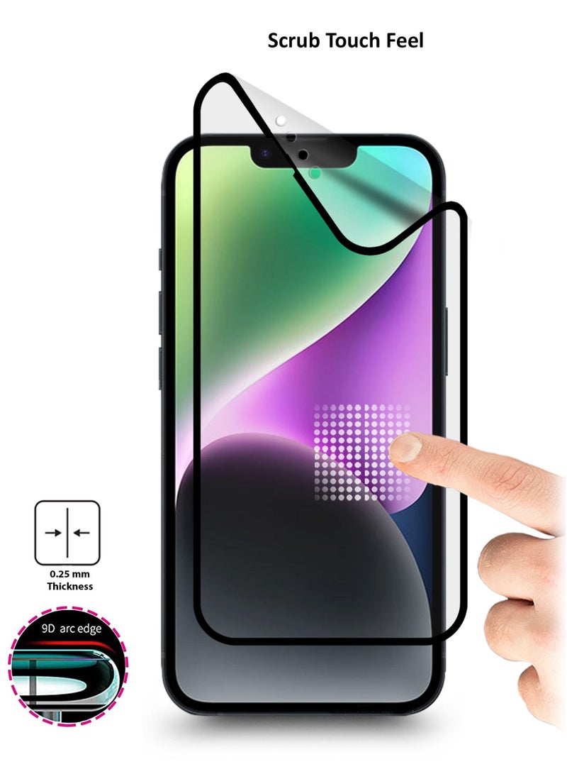 Wtech 9D Nano Ceramic Anti Fingerprint Full Coverage Full Glue Matte Screen Protector For Apple Iphone 14 Plus Clear and Black - Image 5