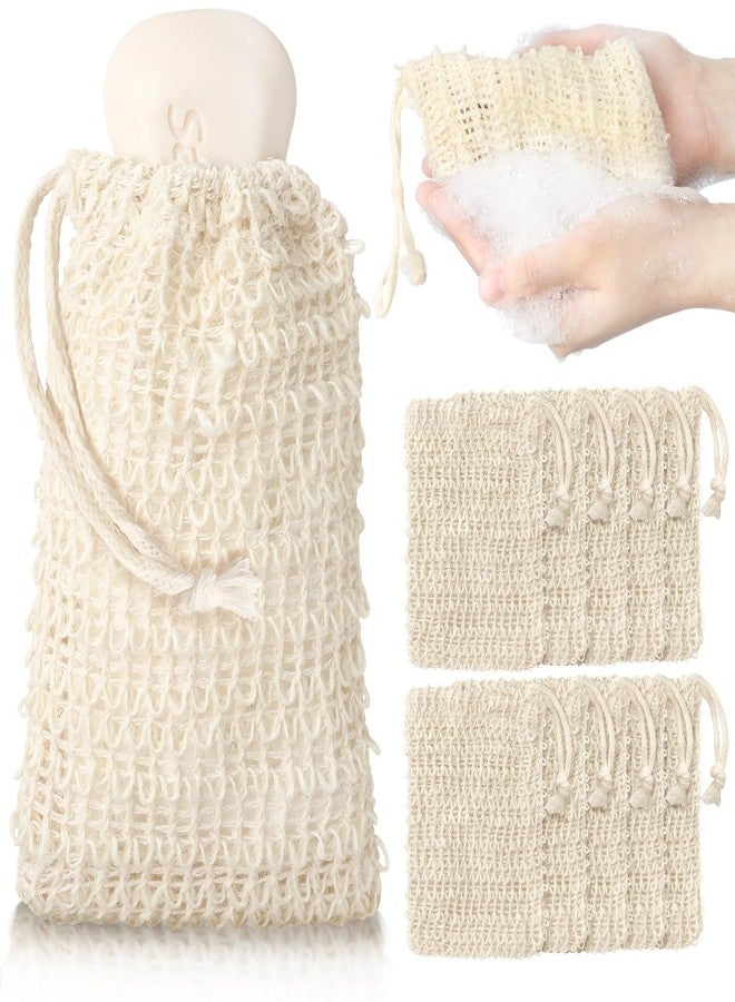 COSYOO 200 Pcs Sisal Soap Saver Bag with Drawstring, Plastic-Free Soap Saver Bags Reusable& Natural Bubble Exfoliating Pouch for Bath & Shower, Zero Waste Mesh Bag for Foaming & Drying Soaps - Image 1