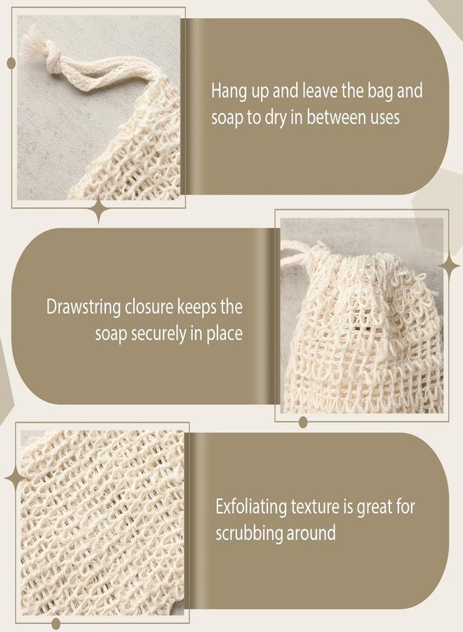 COSYOO 200 Pcs Sisal Soap Saver Bag with Drawstring, Plastic-Free Soap Saver Bags Reusable& Natural Bubble Exfoliating Pouch for Bath & Shower, Zero Waste Mesh Bag for Foaming & Drying Soaps - Image 4