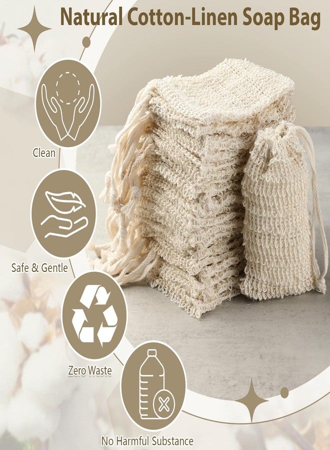 COSYOO 200 Pcs Sisal Soap Saver Bag with Drawstring, Plastic-Free Soap Saver Bags Reusable& Natural Bubble Exfoliating Pouch for Bath & Shower, Zero Waste Mesh Bag for Foaming & Drying Soaps - Image 2