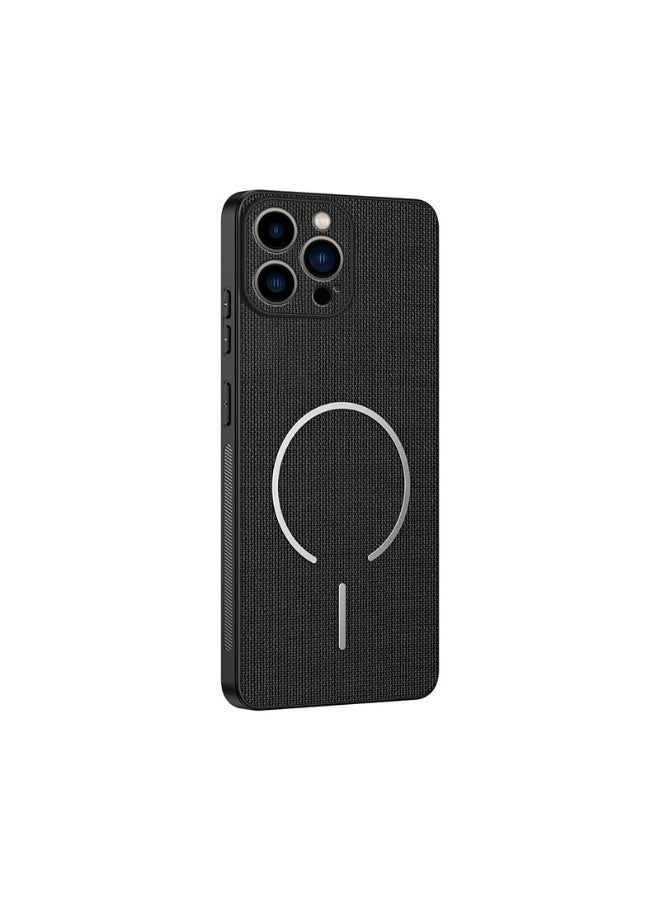 Magnetic Woven Texture Case for iPhone 15 Pro with Full Camera Protection, Shockproof & Drop     Resistant - Image 2