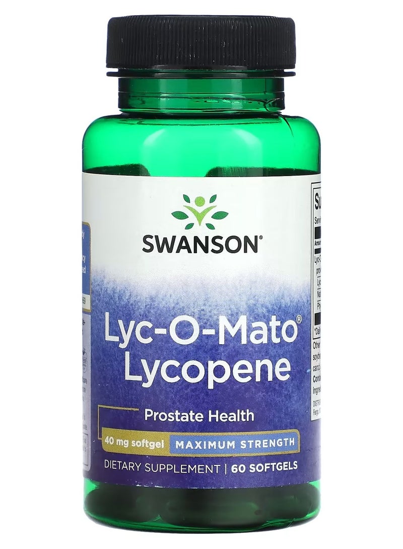 Swanson, Lyc-O-Mato Lycopene, Maximum Strength, 40 mg, 60 Softgels