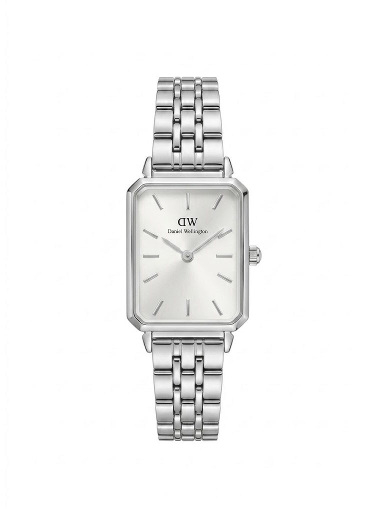 Daniel Wellington Women's Quadro Studio Analog Watch with Silver Linked Bracelet and Silver Dial - Image 1