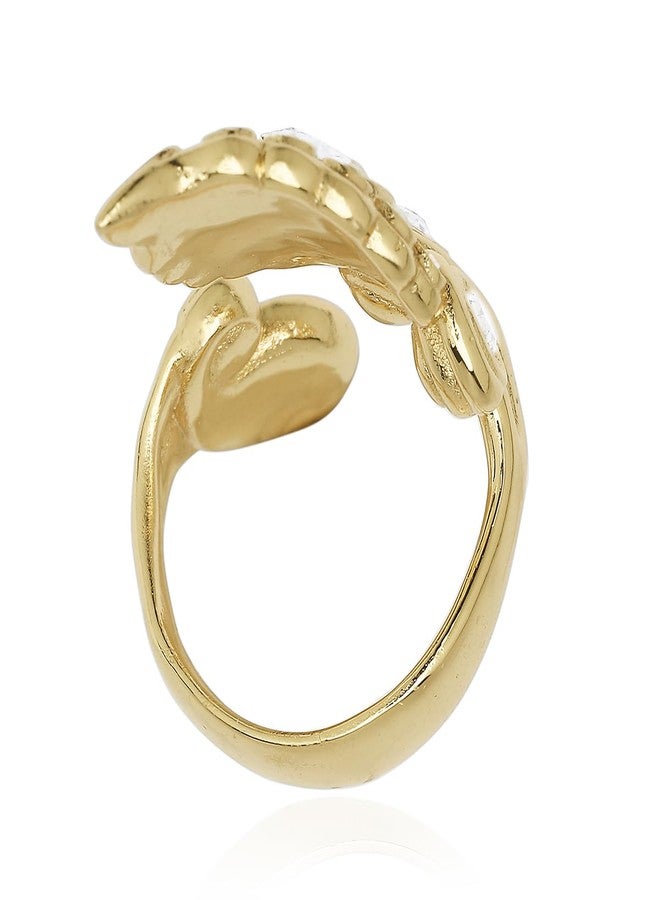 Shaze Anzio Ring | Enamelled Ring | Made of Brass | Ring | Color - Gold and Red - Image 4