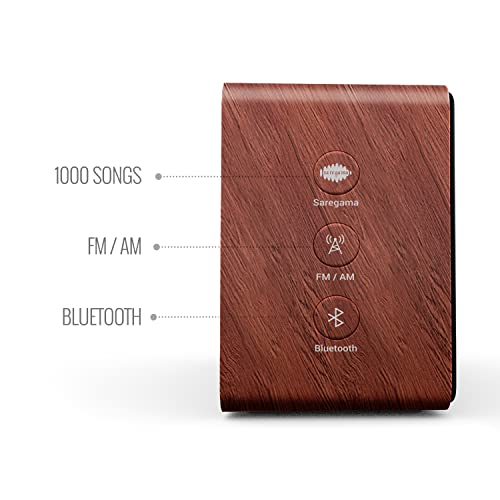 Carvaan Saregama Mini+ (Plus) Portable Music Player with 1000 Preloaded Songs, 10 Watt Speaker, Handsfree Calling, Bluetooth/Fm/Am/Aux (Vintage Brown) - Image 3