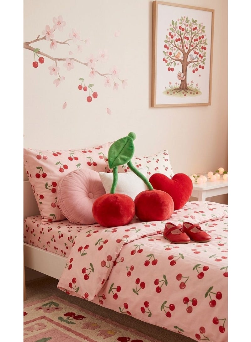 Cushion cherry with a bright, cheerful design made from soft premium cotton, offering a gentle, breathable texture that stays comfortable on kids’ sensitive skin. It features high‑quality anti‑allergic filling that provides safe, cozy support during rest, reading, or playtime. With durable stitching and vibrant cherry colors, it adds a sweet, playful decorative touch to nurseries, bedrooms, and play areas - Image 1