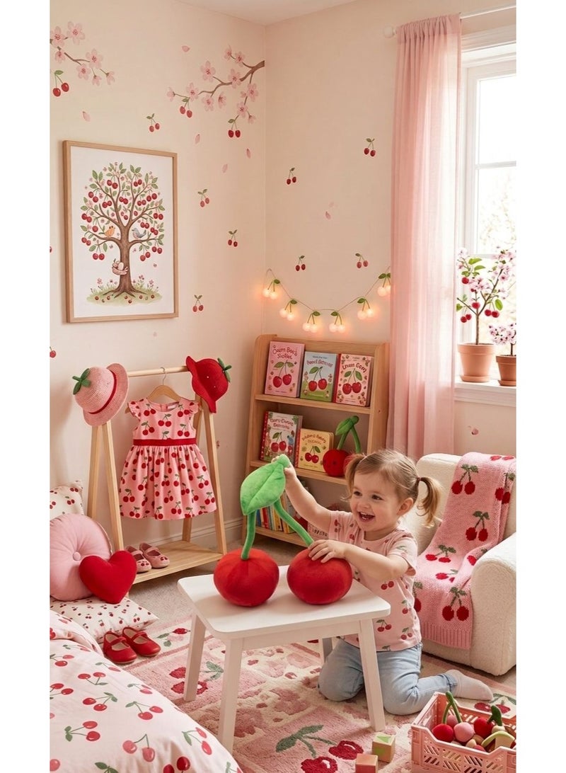 Cushion cherry with a bright, cheerful design made from soft premium cotton, offering a gentle, breathable texture that stays comfortable on kids’ sensitive skin. It features high‑quality anti‑allergic filling that provides safe, cozy support during rest, reading, or playtime. With durable stitching and vibrant cherry colors, it adds a sweet, playful decorative touch to nurseries, bedrooms, and play areas - Image 2
