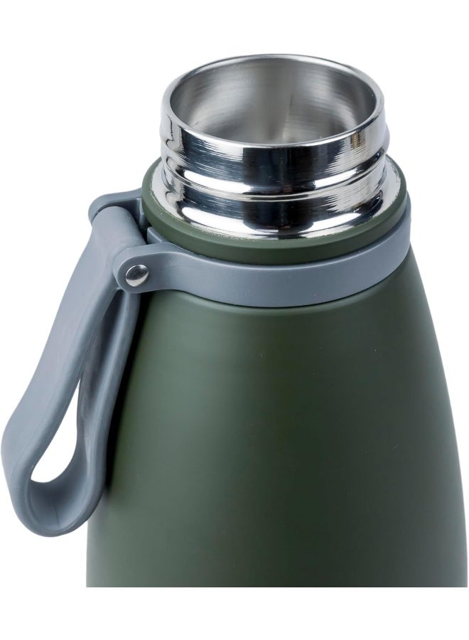 Nessan زجاجة فراغ من الفولاذ المقاوم للصدأ إلسا 1103 مل - عزل مزدوج للجدران للمشروبات الساخنة والباردة - مريحة للحمل - سهلة النقل - للاستخدام الداخلي والخارجي - أخضر داكن - Image 4