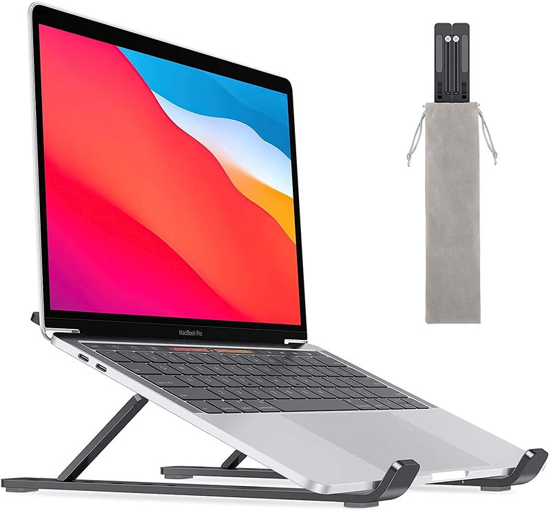 Vdhja Laptop Stand Adjustable for Desk Portable iPad Stand Computer Stand Plastic Laptop Riser Holder Foldable Laptop Cooling Stand Use MacBookiPad Pro AirNotebookTablet ABS Plastic - Image 1