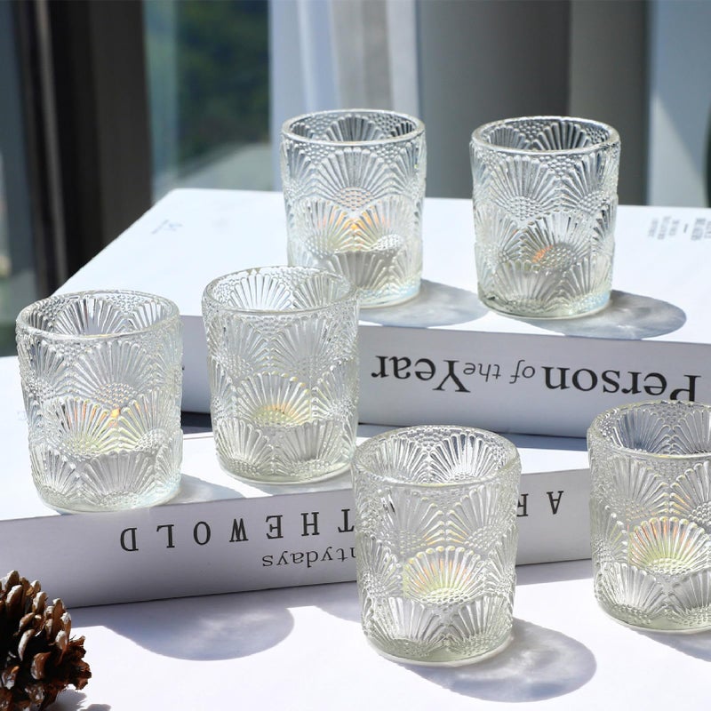 Woho 12Pcs Clear Votive Candle Holders Glass, Glass Tealight Candle Holder for Table Centerpiece, Vintage Tea Lights Candle Holder Decor for Wedding Table, Birthday Christmas Party - Image 3
