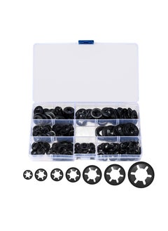Generic 340PCS Push-On Starlock Washer Kit, 65Mn Steel Starlock Washers Assortment Quick Speed Locking Washers Set Industrial Grade Starlock Washers Universal Starlock Washer [7 Sizes] M3/M4/M5/M6/M8/M10/M12  - Image 1