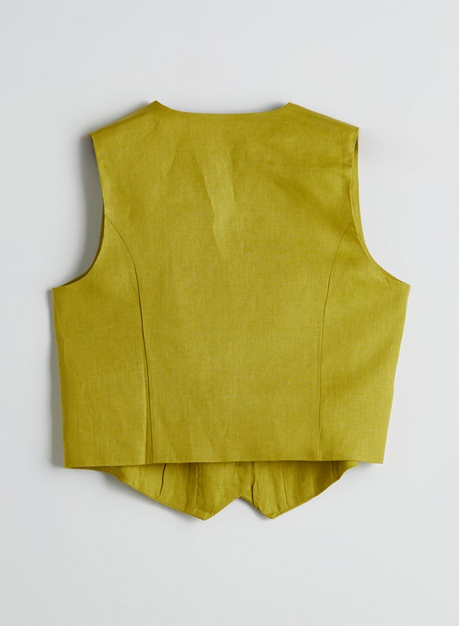 LC WAIKIKI V-Neck Linen Women's Classic Waistcoat  - Image 2