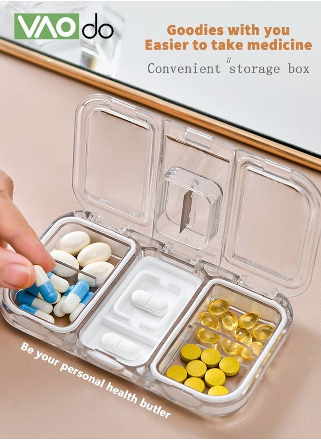 VAOdo Portable Pill Box Sealed Moisture-Proof Can be Divided with Medicine Cutter  - Image 5