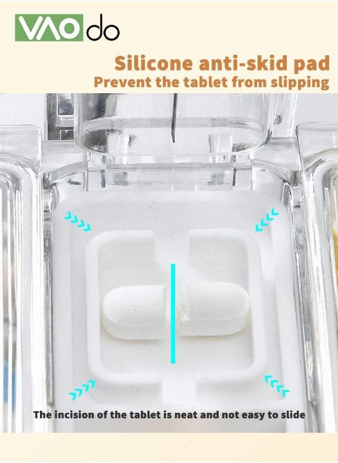 VAOdo Portable Pill Box Sealed Moisture-Proof Can be Divided with Medicine Cutter  - Image 4