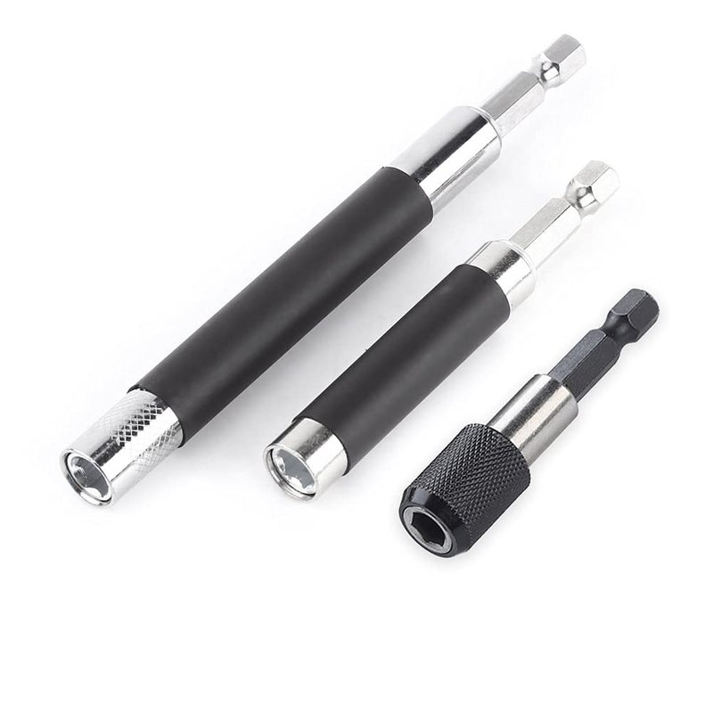 Saipe Magnetic Screw Drive Guide Drill Bit Tip Holder Screwdriver Bit Holder Drill Bit Extension Bar Drill Screw Adapter with 1/4 Inch Hex Shank, Set of 3 - Image 1
