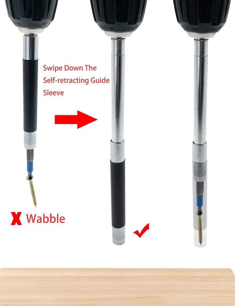 Saipe Magnetic Screw Drive Guide Drill Bit Tip Holder Screwdriver Bit Holder Drill Bit Extension Bar Drill Screw Adapter with 1/4 Inch Hex Shank, Set of 3 - Image 4
