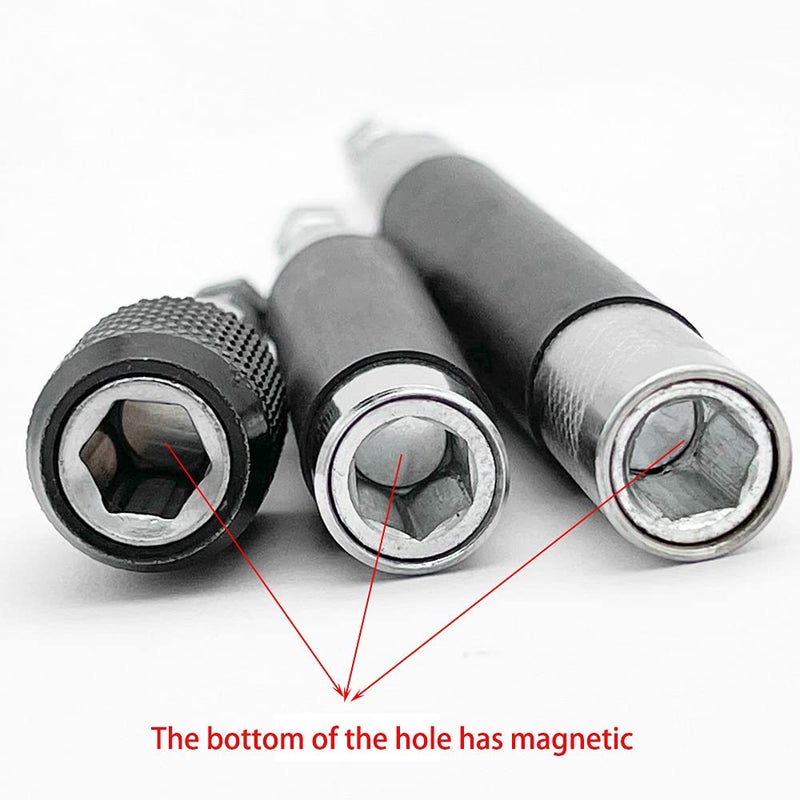 Saipe Magnetic Screw Drive Guide Drill Bit Tip Holder Screwdriver Bit Holder Drill Bit Extension Bar Drill Screw Adapter with 1/4 Inch Hex Shank, Set of 3 - Image 5