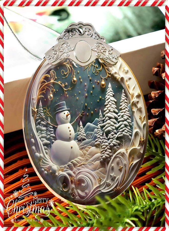 Sensemory Christmas Ornaments 2024, Snowman, Unique Christmas Ornaments 4 Inch Acrylic Ornament Art, Holiday Decoration, Car Interiors Decors, 2024 Christmas Ornament - Image 2
