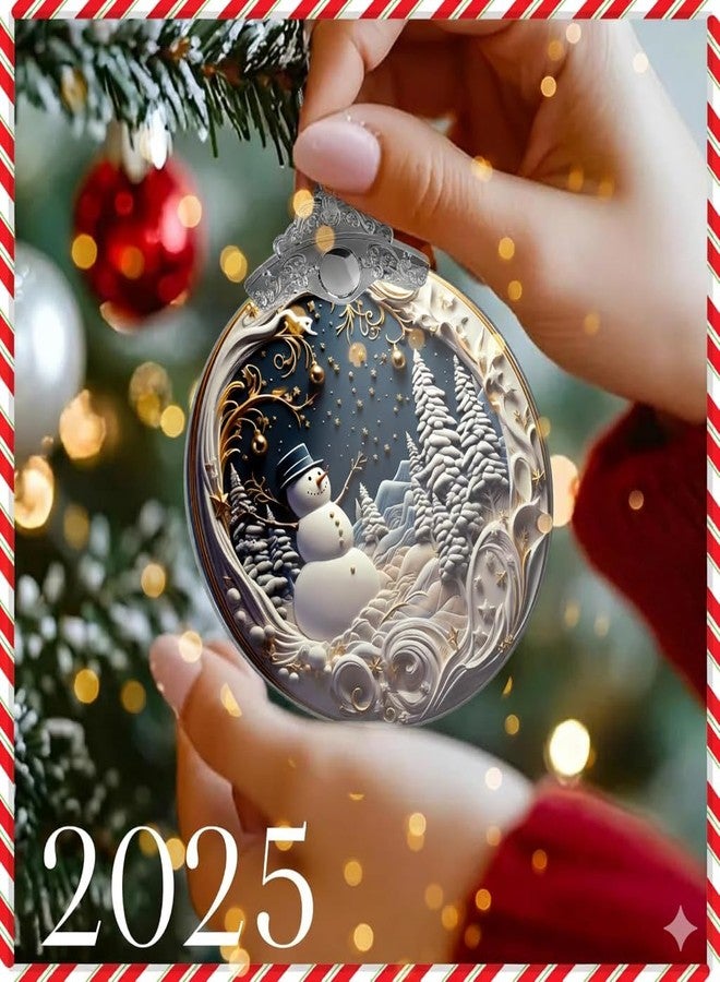 Sensemory Christmas Ornaments 2024, Snowman, Unique Christmas Ornaments 4 Inch Acrylic Ornament Art, Holiday Decoration, Car Interiors Decors, 2024 Christmas Ornament - Image 3