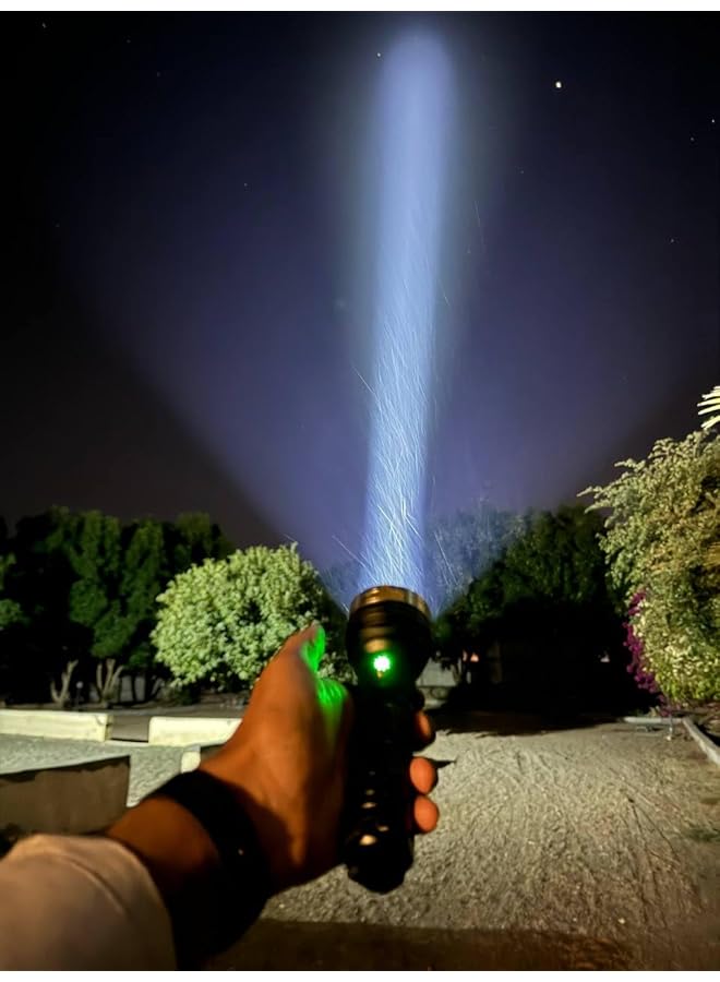 Abu Shanab Al Joker LED Flashlight Rechargeable Hunting Hiking Flashlight (700 Lumens 500 700m Range 26800 7200mAh Battery) - Image 2