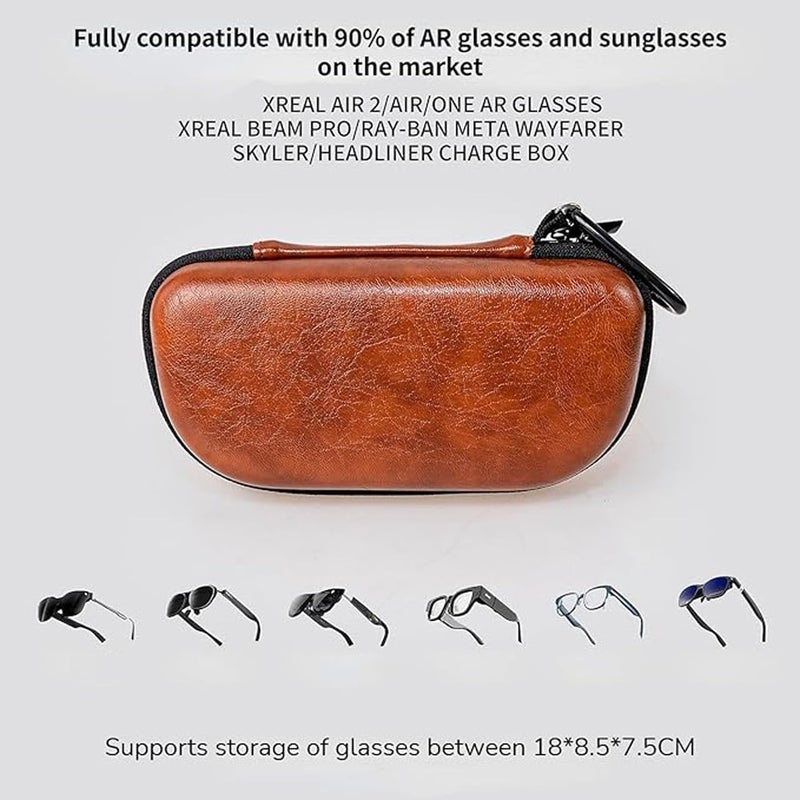 كاست ويف حقيبة حمل صلبة واقية لنظارات Ray-Ban Meta الذكية ونظارات الواقع المعزز، متوافقة مع XREAL Air 2/Air/One وBeam Pro - مقاس مخصص، غطاء EVA مقاوم للماء - Image 3