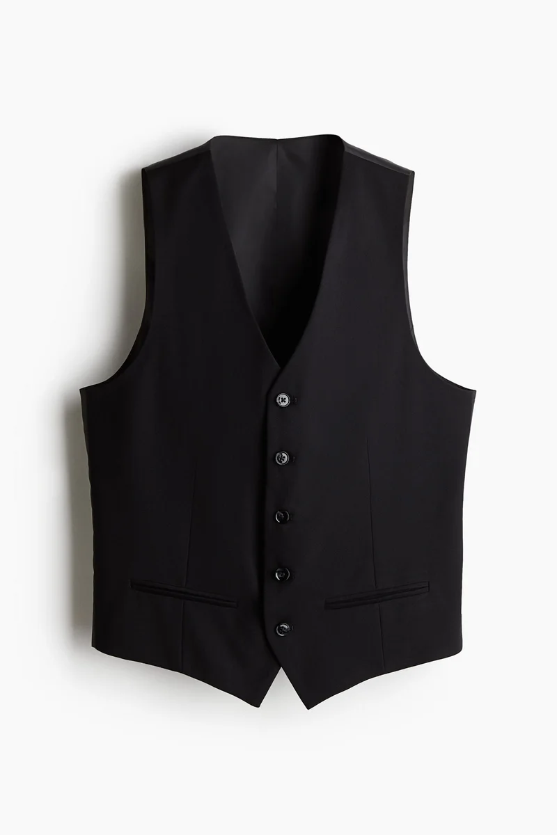 H&M Black Dark Slim Fit Suit waistcoat for Men | Best Price UAE