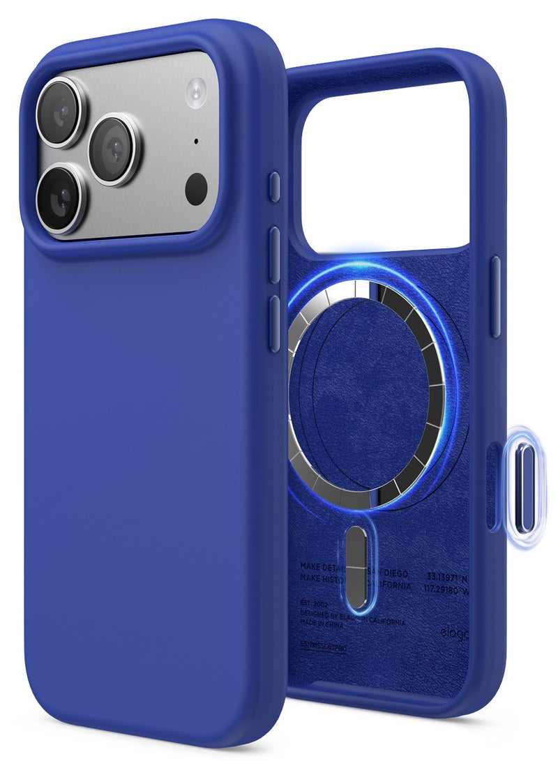 Elago Magnetic Liquid Silicone for iPhone 17 Pro case cover [Camera Control Button Cover]compatible with MagSafe Shockproof - Cobalt Blue - Image 1