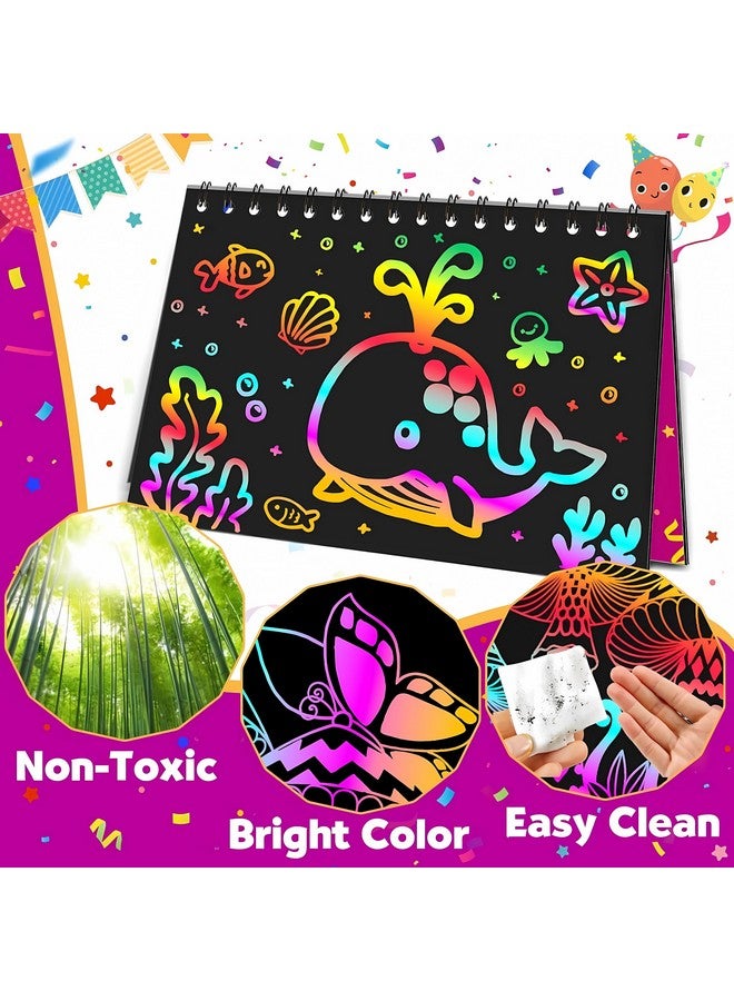 سيلي مي دفاتر خدش سحرية مكونة من 10 قطع للأطفال - هدايا إرجاع لحفلات أعياد الميلاد للأطفال - أوراق خدش - هدية إرجاع لأعياد ميلاد الأطفال من سن 6 إلى 10 سنوات و6 إلى 12 سنة - مجموعة رسم سحرية - دفتر ملاحظات خدش - Image 5