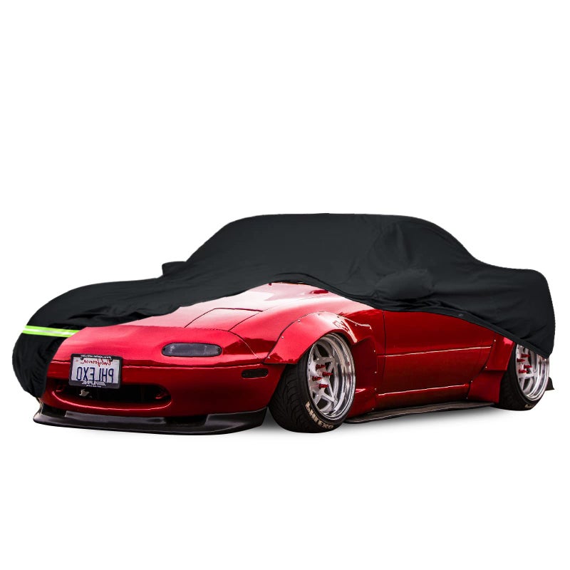 Yixin YIXIN Waterproof Car Covers for 19892022 Mazda MiataMX5 Car Cover 190T Covers Customer Fit 100 Waterproof Windproof Strap Double Door Zipper Up to 160 L Mazda Miata 19892022 Black
